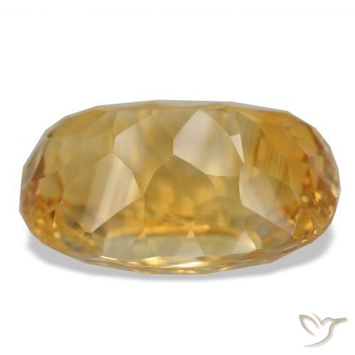 Citrine Gemstone in 24.6 x 16.3 mm Size for Sale, Citrine Stone in Deep Golden Orange Color