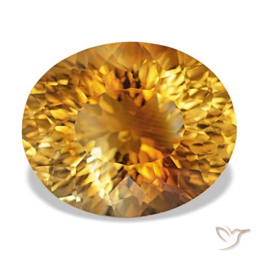 17.30ct Deep Orange-Gold Citrine, Oval, VVS-VS