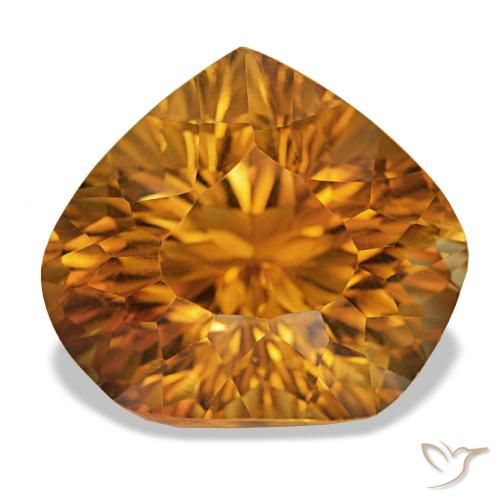 14.32 ct Orange Citrine Gemstone, Citrine Gem in Fancy Concave Cut Shape for Sale.