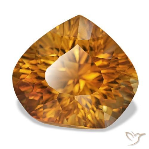 14.32 ct Orange Citrine Stone, Natural Citrine in Fancy Concave Cut Shape for Sale