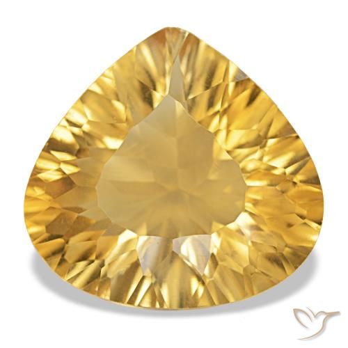 11.94 ct Golden Citrine Gemstone, Citrine Gem in Pear Concave Cut Shape for Sale.