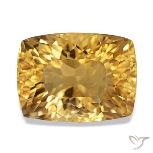 11.95 ct Golden Citrine Gemstone, Citrine Gem in Baguette Concave Cut Shape for Sale.