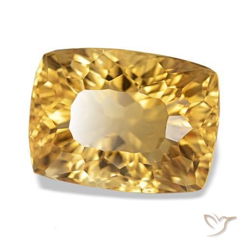 11.95 ct Golden Citrine Stone, Natural Citrine in Baguette Concave Cut Shape for Sale