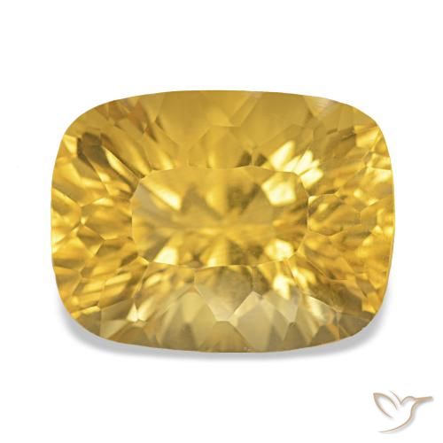 10.40 ct Golden Citrine Gemstone, Citrine Gem in Cushion Concave Cut Shape for Sale.