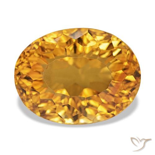 13.10ct Dark Orange-Gold Citrine, Oval, VVS