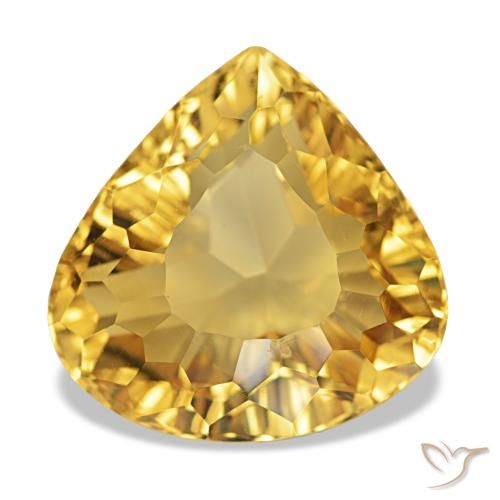 8.73 ct Golden Citrine Gemstone, Citrine Gem in Pear Concave Cut Shape for Sale.