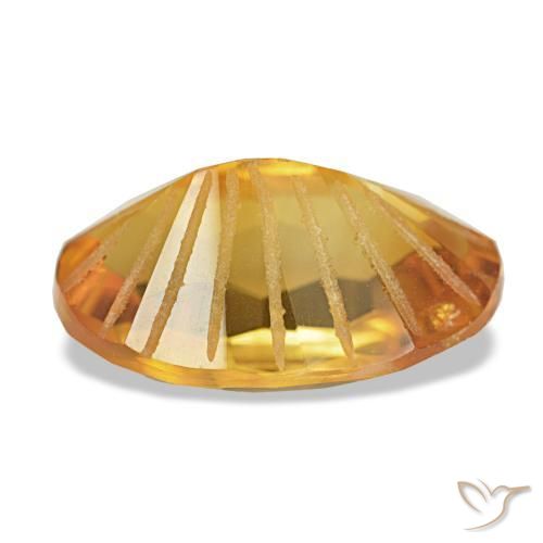 Citrine Gemstone in 16.8 x 11.8 mm Size for Sale, Citrine Stone in Deep Orange-Gold Color