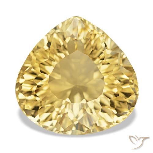 12.31 ct Yellow Citrine Gemstone, Citrine Gem in Pear Concave Cut Shape for Sale.