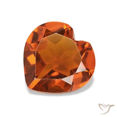 16.96 ctw Orange Citrine Gemstones, Citrine Gems in Heart Facet Shape for Sale.
