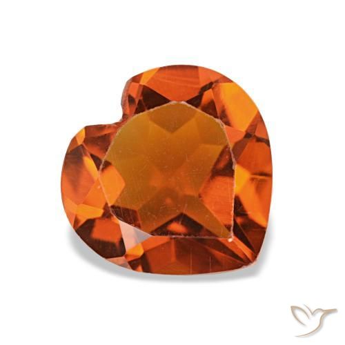 16.96 ctw Orange Citrine Stones, Natural Citrine in Heart Facet Shape for Sale
