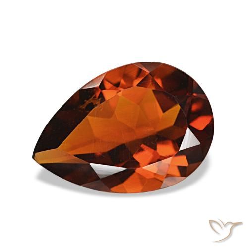 1.56 ct Orange Citrine Gemstone, Citrine Gem in Pear Facet Shape for Sale.