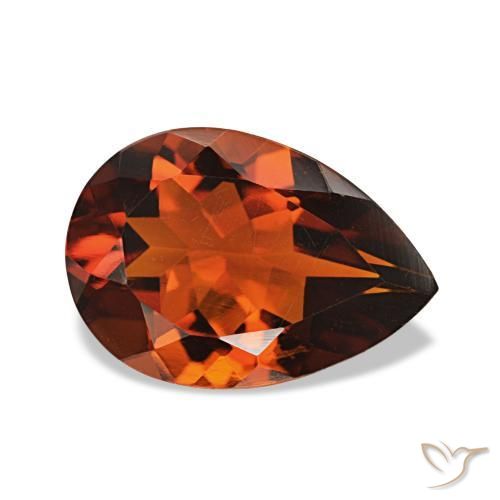 1.56 ct Orange Citrine Stone, Natural Citrine in Pear Facet Shape for Sale