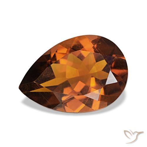 1.78 ct Orange Citrine Gemstone, Citrine Gem in Pear Facet Shape for Sale.