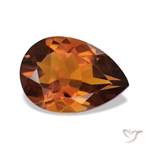 1.78 ct Orange Citrine Stone, Natural Citrine in Pear Facet Shape for Sale