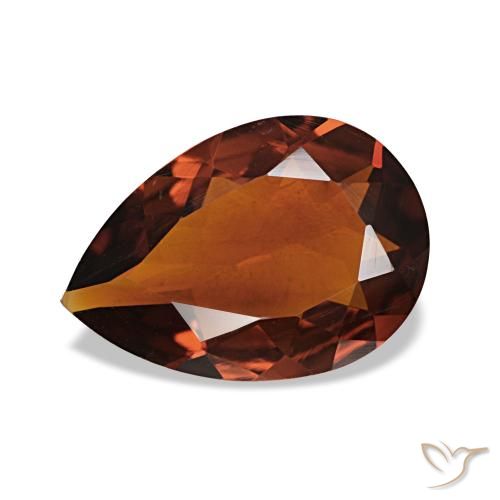 1.26 ct Orange Citrine Gemstone, Citrine Gem in Pear Facet Shape for Sale.