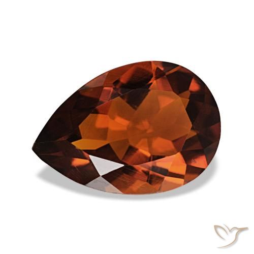 1.58ct Deep Orange Citrine, Pear Shape, VVS-VS