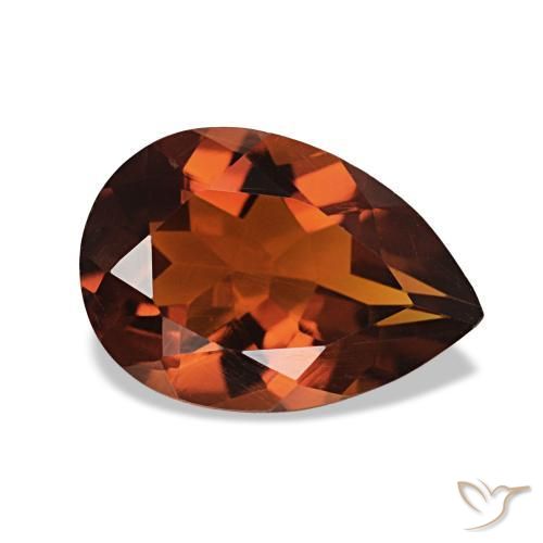 1.58 ct Orange Citrine Stone, Natural Citrine in Pear Facet Shape for Sale