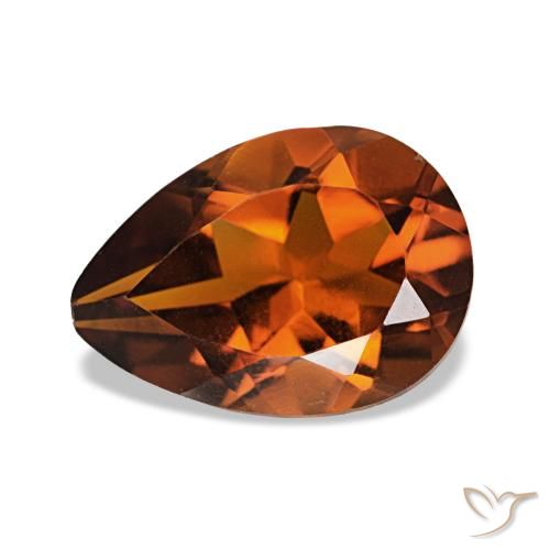 1.76ct Deep Orange Citrine, Pear Shape, VS