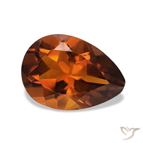 1.76 ct Orange Citrine Stone, Natural Citrine in Pear Facet Shape for Sale
