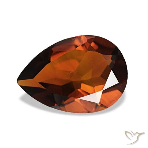 1.56 ct Orange Citrine Gemstone, Citrine Gem in Pear Facet Shape for Sale.