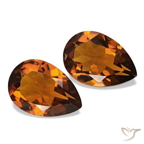 3.05 ctw Orange Citrine Stones, Natural Citrine in Pear Facet Shape for Sale