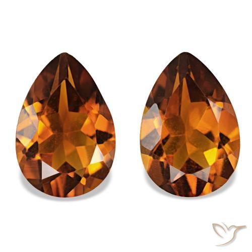 3.48ctw Earth Orange Citrine, Pear Shape, VVS-VS