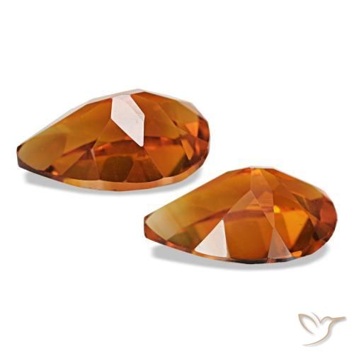Citrine Gemstones in 10 x 7 mm (calibrated) Size for Sale, Citrine Stones in Medium Dark-Orange Color