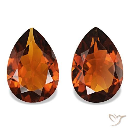 2.81ctw Deep Orange - Brown Citrine, Pear Shape, VVS-VS