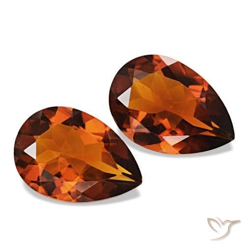 2.81 ctw Orange Citrine Stones, Natural Citrine in Pear Facet Shape for Sale