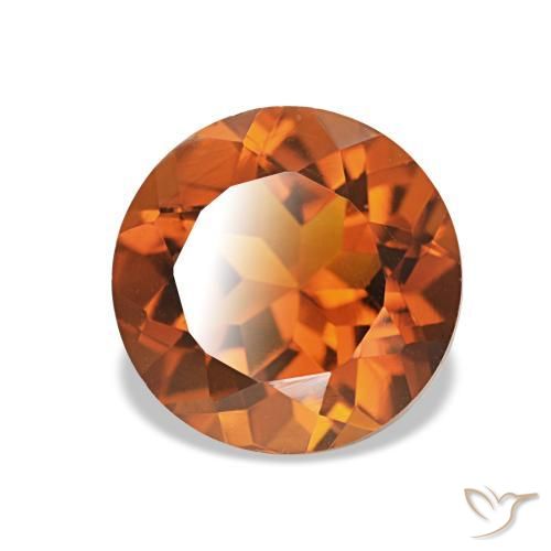 1.84 ct Orange Citrine Stone, Natural Citrine in Round Facet Shape for Sale