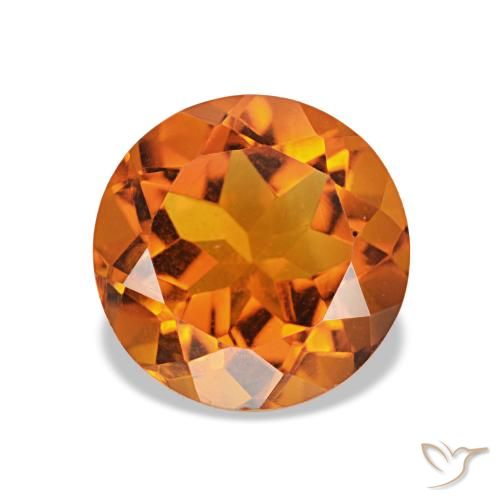 1.89ct Deep Orange Citrine, Round, VVS-VS