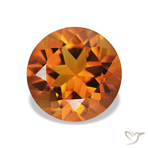 2.01ct Medium Orange Citrine, Round, VVS-VS