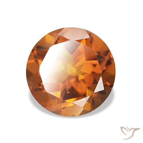 1.67 ct Orange Citrine Stone, Natural Citrine in Round Facet Shape for Sale