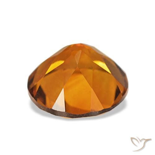Citrine Gemstone in 8 mm (calibrated) Size for Sale, Citrine Stone in Medium Orange Color