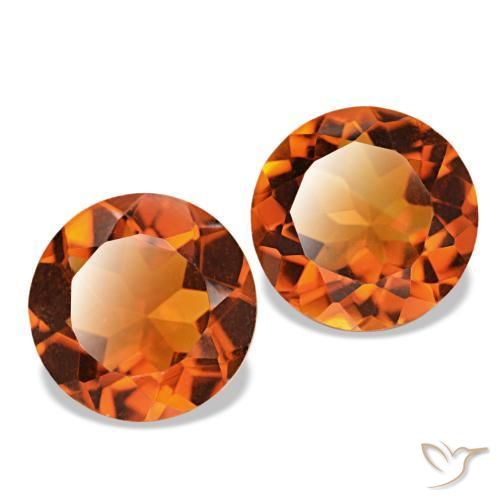 3.13 ctw Orange Citrine Stones, Natural Citrine in Round Facet Shape for Sale