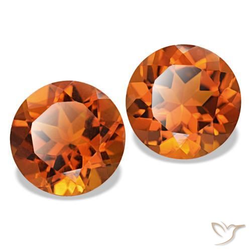 3.58 ctw Orange Citrine Stones, Natural Citrine in Round Facet Shape for Sale