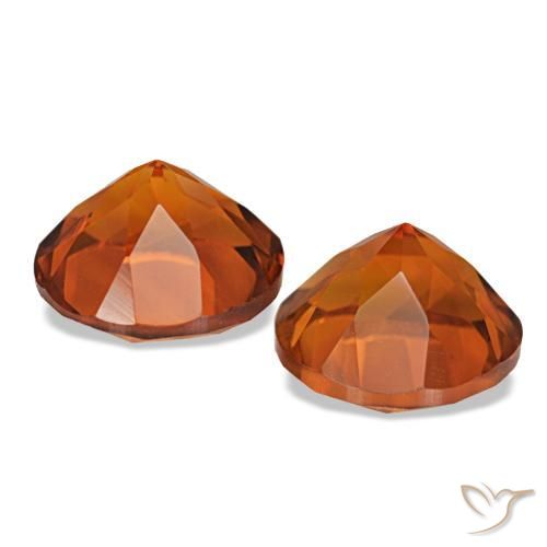 Citrine Gemstones in 8 mm (calibrated) Size for Sale, Citrine Stones in Reddish Orange Color