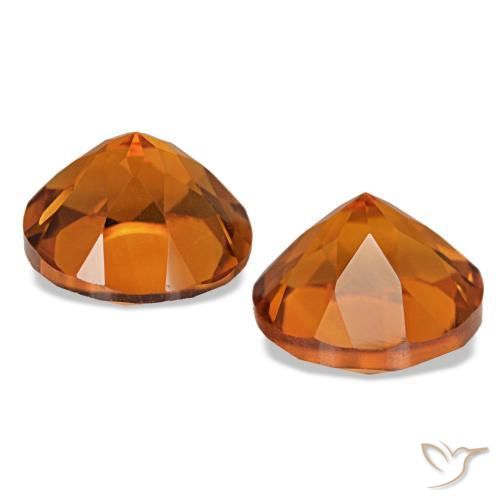 Citrine Gemstones in 8 mm (calibrated) Size for Sale, Citrine Stones in Reddish Orange Color