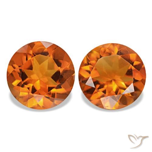 3.43ctw Fire Orange Citrine, Round, VS