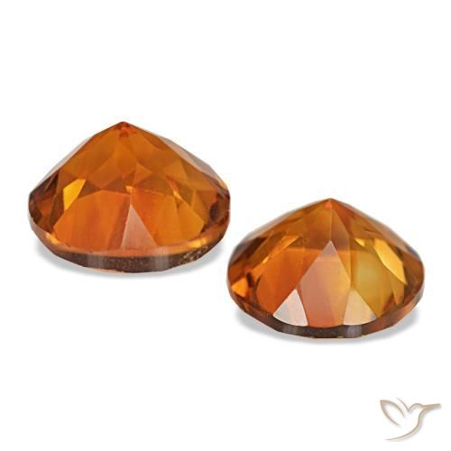 Citrine Gemstones in 8 mm (calibrated) Size for Sale, Citrine Stones in Fire Orange Color