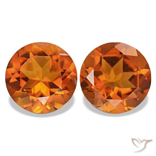 3.27ctw Medium Orange Citrine, Round, VS