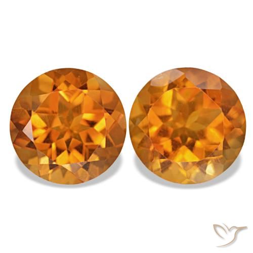 3.49ctw Medium Orange Citrine, Round, VVS-VS