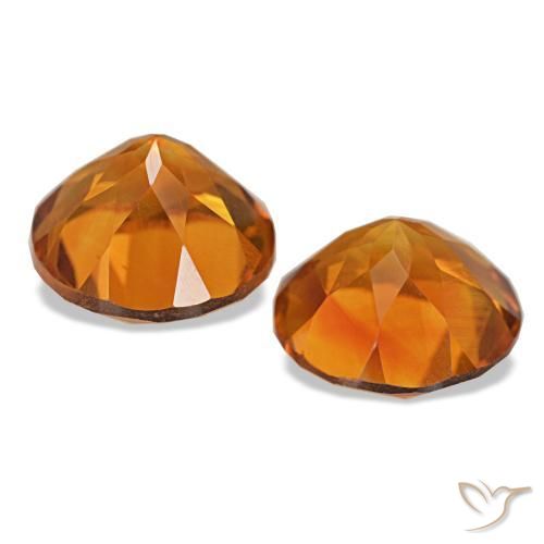 Citrine Gemstones in 8 mm (calibrated) Size for Sale, Citrine Stones in Medium Orange Color