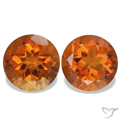 3.82 ctw Orange Citrine Gemstones, Citrine Gems in Round Facet Shape for Sale.