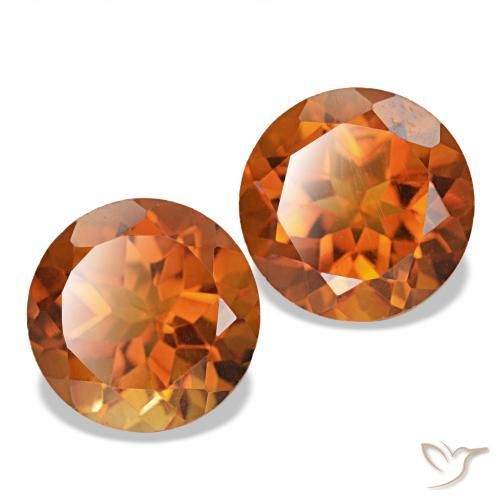 3.82 ctw Orange Citrine Stones, Natural Citrine in Round Facet Shape for Sale