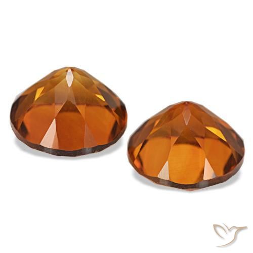 Citrine Gemstones in 8 mm (calibrated) Size for Sale, Citrine Stones in Fire Orange Color
