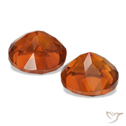 Citrine Gemstones in 8 mm (calibrated) Size for Sale, Citrine Stones in Fire Orange Color