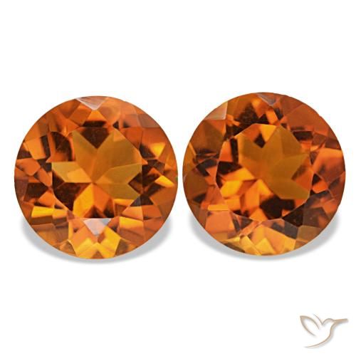3.28Ctw Medium Dark-Orange Citrine, Round, Vvs-Vs