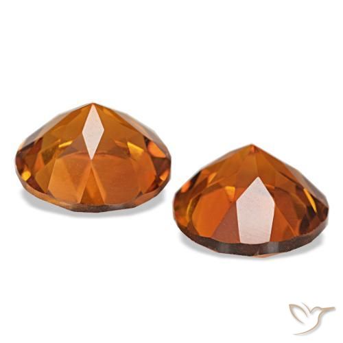 Citrine Gemstones in 8 mm (calibrated) Size for Sale, Citrine Stones in Medium Dark-Orange Color