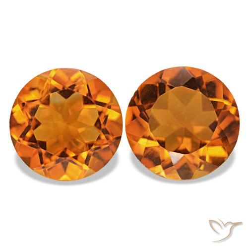 3.22Ctw Fire Orange Citrine, Round, Vs
